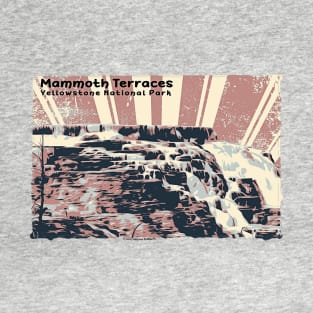 Retro Mammoth Terraces in Yellowstone National Park T-Shirt